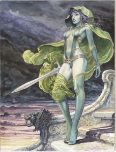 Issue #1 Milo Manara variant. At least you can't see her vajazzle.