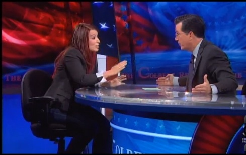 colbert sarkeesian Stephen Colbert wades into Gamergate with Anita Sarkeesian