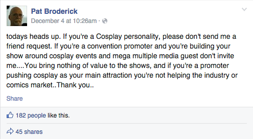Screen Shot 2014 12 06 at 9.24.16 AM An Open Letter to Pat Broderick: On Cosplay, Entitlement, and Gatekeeping