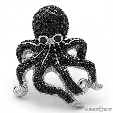 silver blk octopus sterling silver ring rgx08813 1100 3 Gift Guide: King Ice jewlery for the bling loving nerd in your life