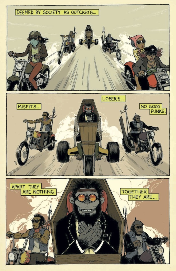 db2334b9 d398 4603 9fb0 f0f2280be5df PREVIEW: THE HUMANS are actually apes on bikes