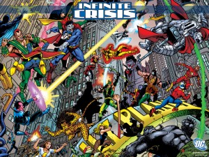 infinite crisis wallpaper1 118381 300x225 Which DC Heroes and Villains were on Didios Original Hit List for Infinite Crisis?