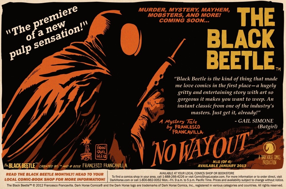 Черный Битл. The Black Beetle, Dark Horse Comics, 2012. Dark Horse. Sandman Mystery Theatre Francesco Francavilla. Chariot перевод