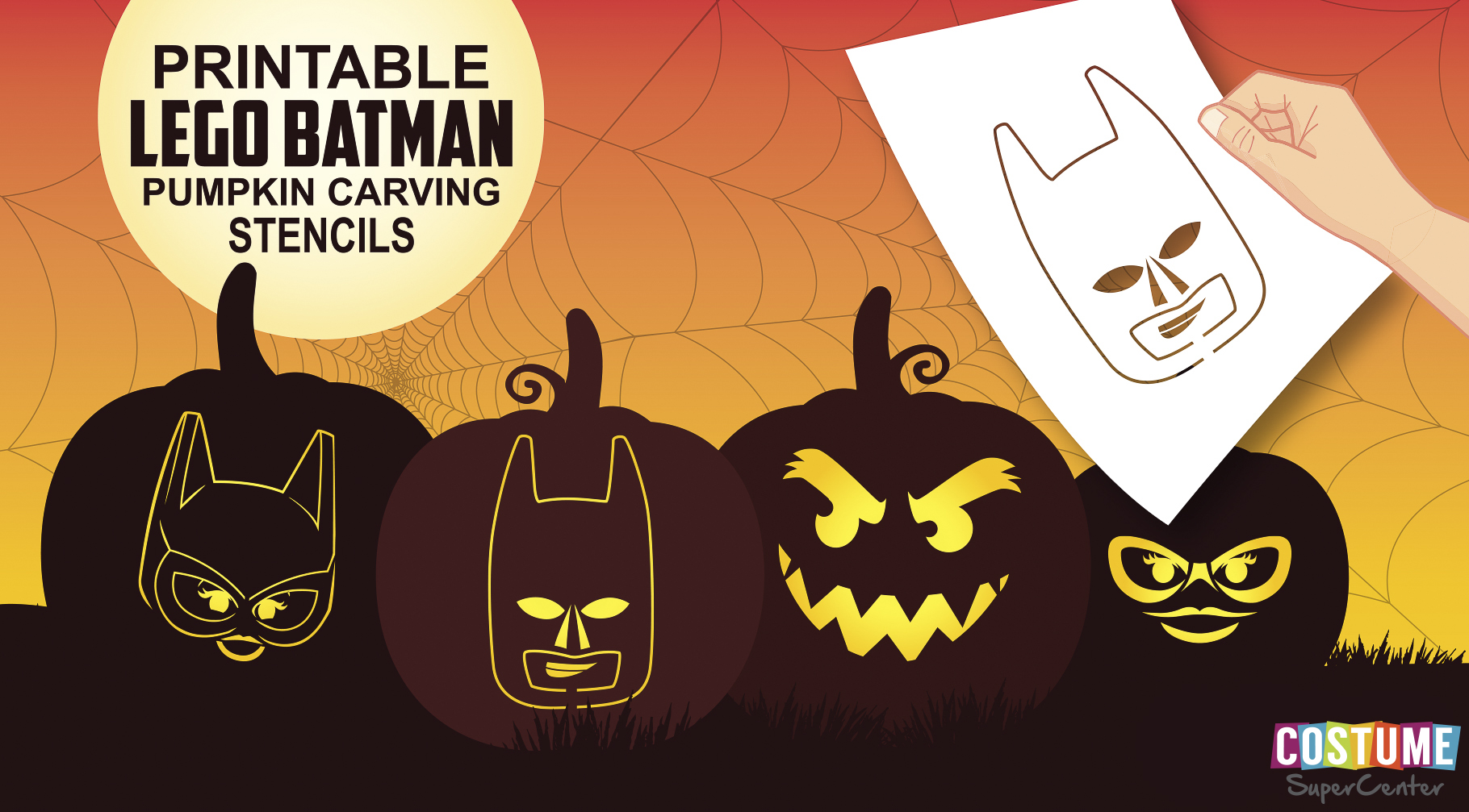 12 Hours of Halloween: These Lego Batman Pumpin Carving Stencils will take  plenty of time to carve