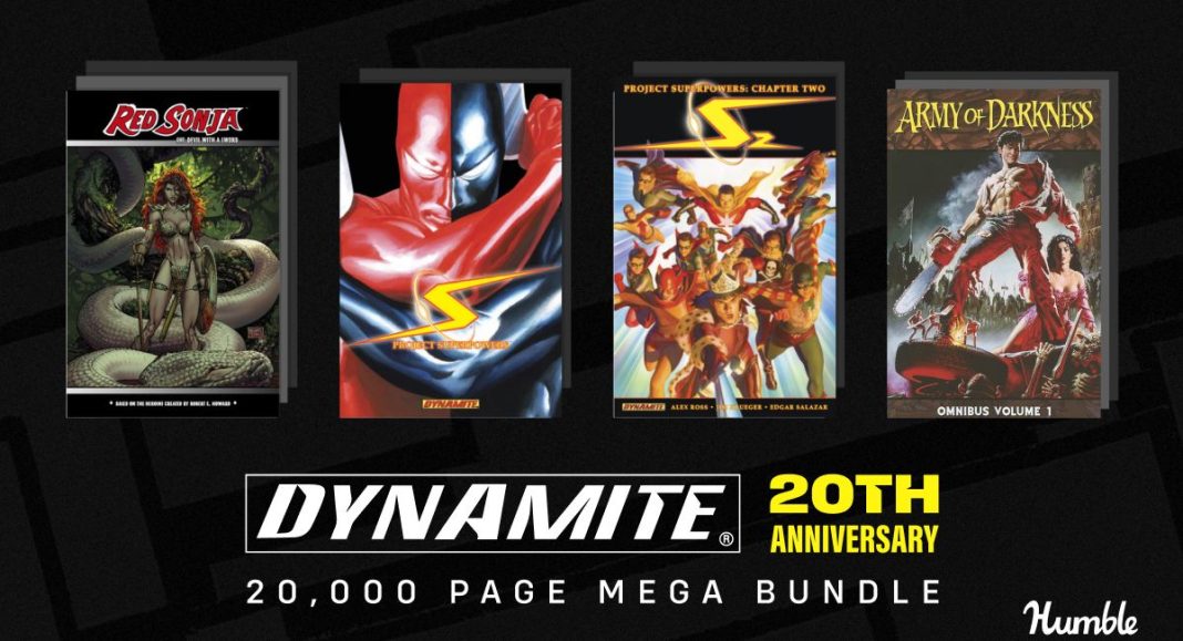 Dynamite 20th anniversary Humble Bundle banner with four titles