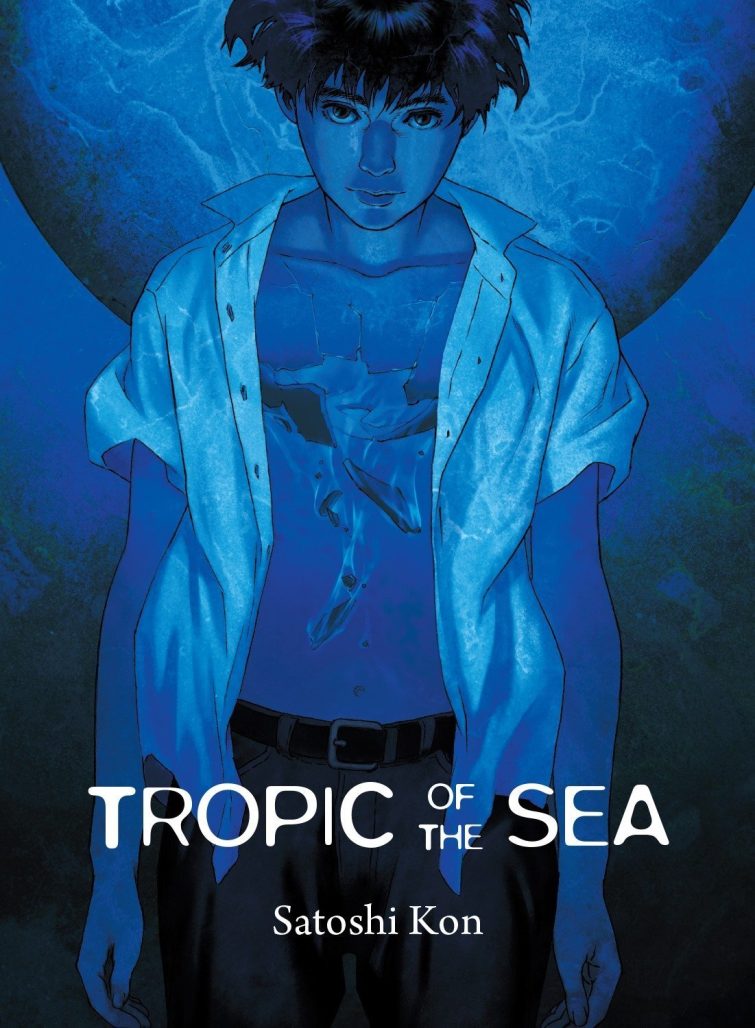 tropic of the sea cover man on blue background