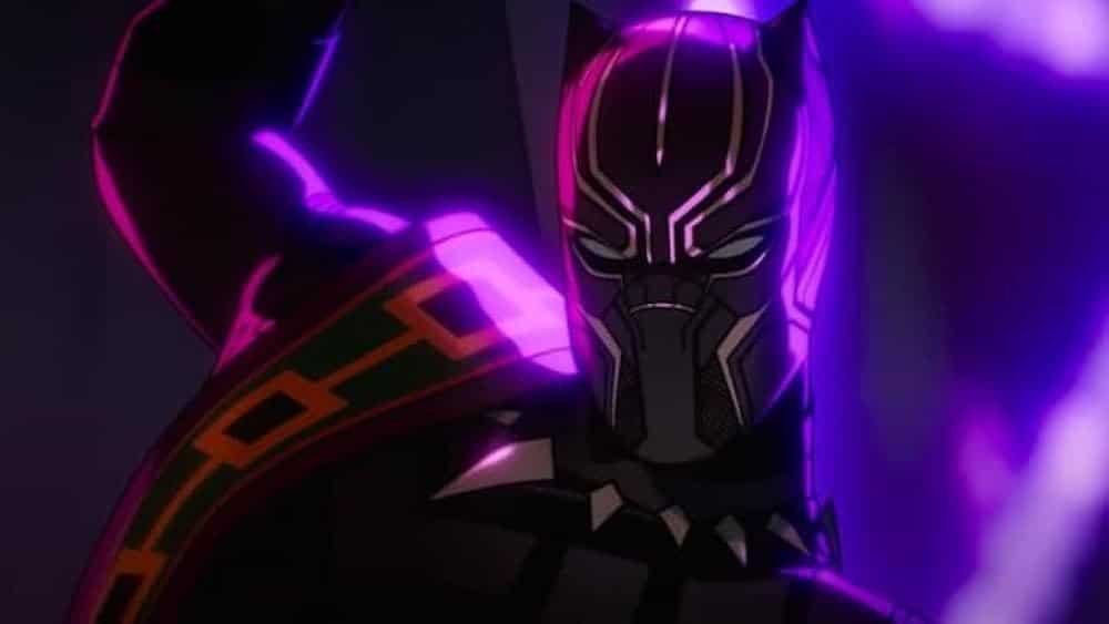 black panther in purple hues for Eyes of Wakanda