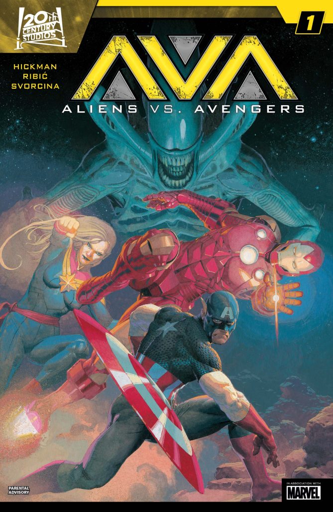 Alien vs. Avengers #1 Cover. Art by Esad Ribic