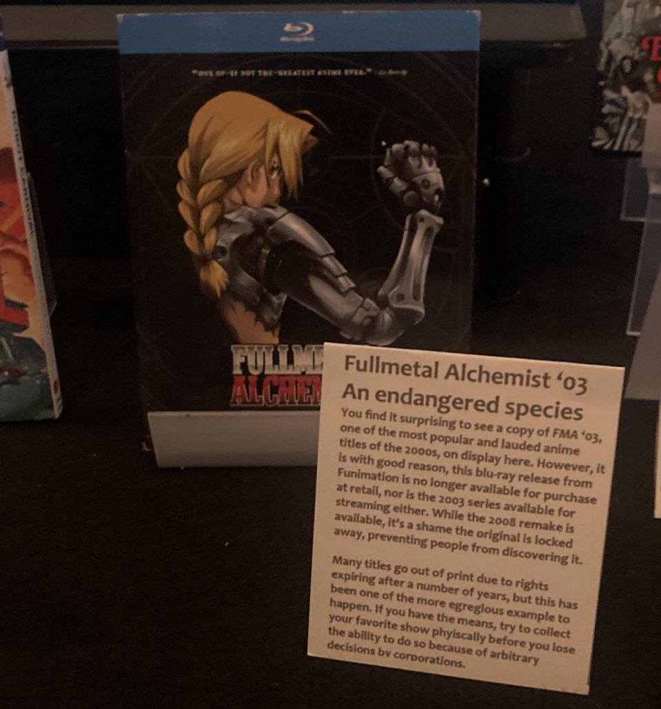 Fullmetal Alchemist 2003 is on Bluray as "endangered species"