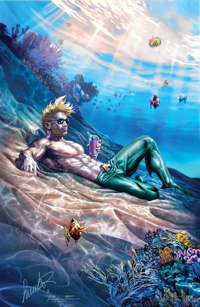 Aquaman #1 variant cover art by Salvador Larroca