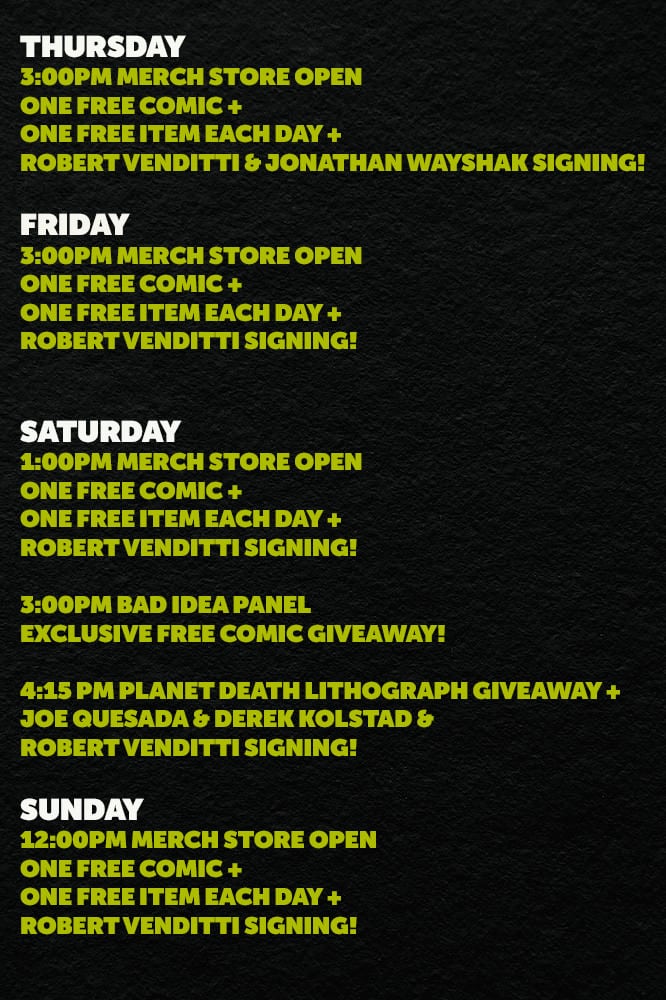 Bad Idea NYCC 2024 Schedule