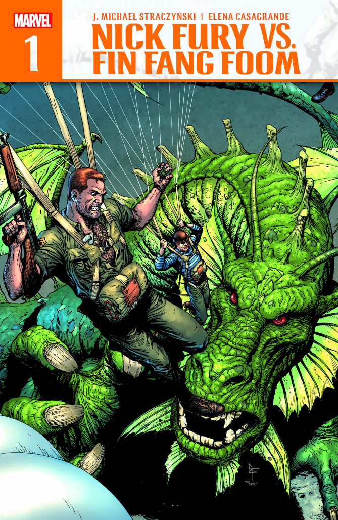 Nick Fury and Fin Fang Foom comic book cover