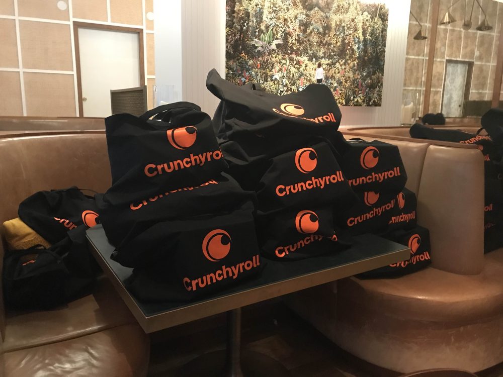 Crunchyroll loot bags given out at the end of the event contain random items. 