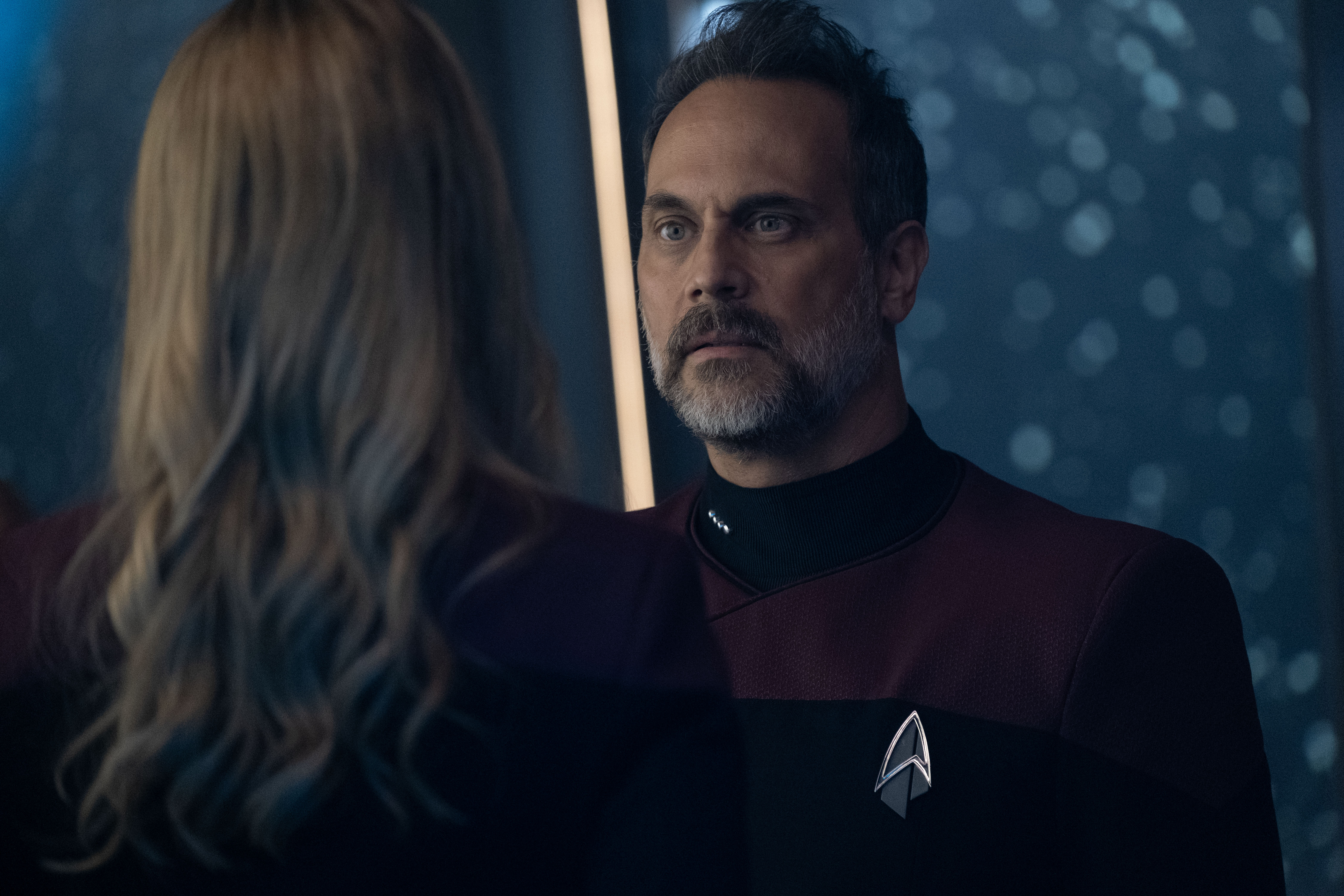 Todd Stashwick as Captain Liam Shaw "break away" Star Wars: Picard Episode 302 on Paramount+. 