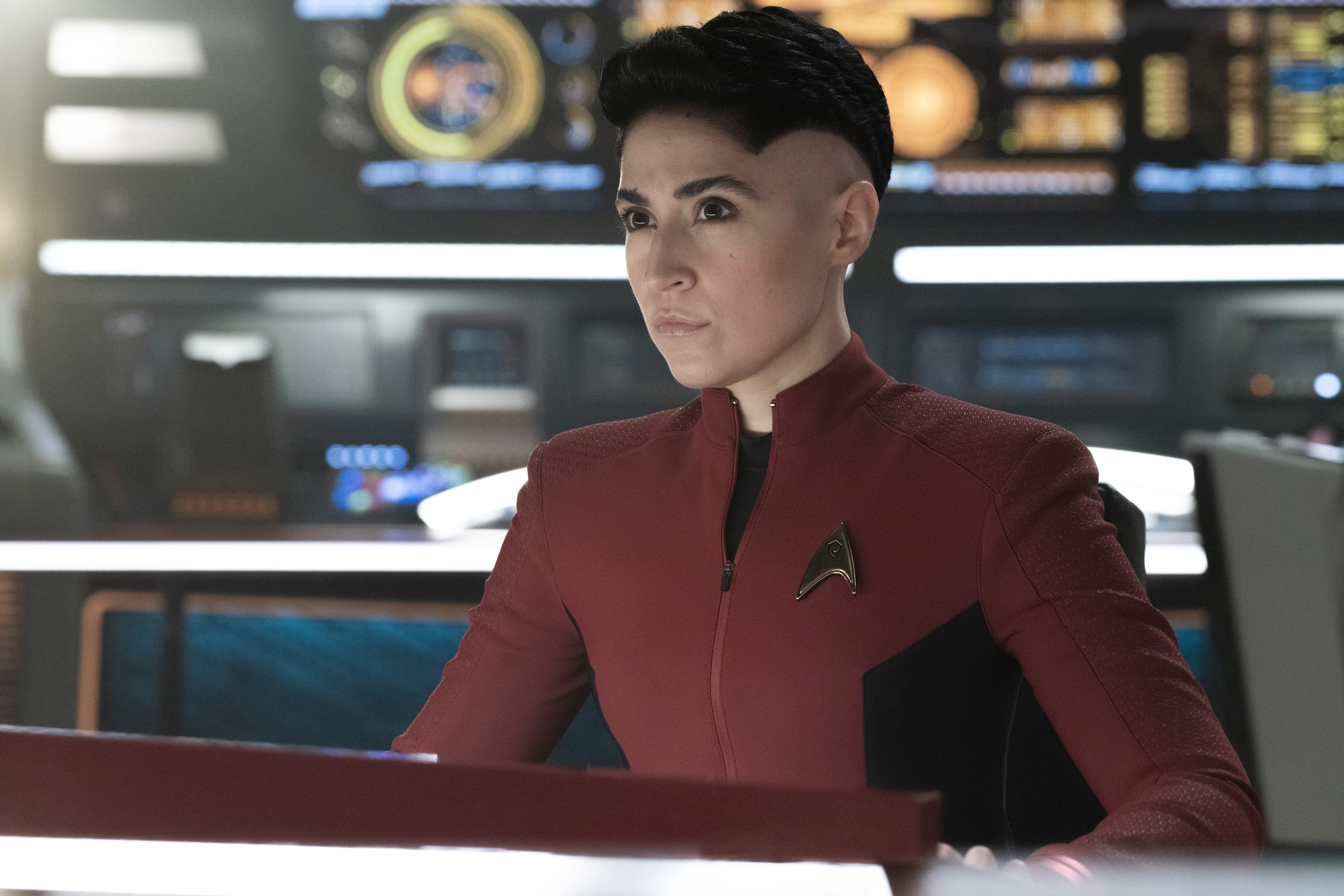 Melissa Navia stars as Ortagus in Paramount+'s 2023 Star Trek: Strange New Worlds.