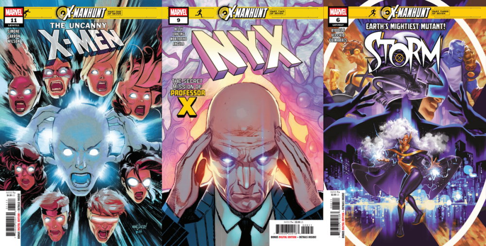 Cover to the Wonderful X-Men #11, NYX #9 and Storm #6