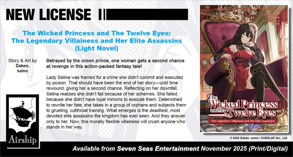 Seven Seas Entertainment Wonderful Wednesday Evil Princess and Twelve Eyes: Legendary Villain and Her Elite Assassin